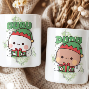 ZESTAW KUBKÓW ŚWIĄTECZNYCH – DUDU & BUBU ELFY